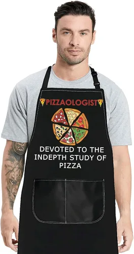 JNIAP Delantal de chef de pizza para hombres, delantal para hacer pizza, regalos para pizzólogo y chef de pizzería