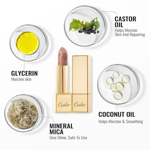 Miniatura 6 de Oulac Lápiz labial rojo, regalos de Navidad para mujeres, fórmula hidratante ligera con brillo 3D metálico, color de labios de alto impacto, Bomba