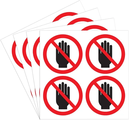 Miniatura 13 de dealzEpic - Adhesivo con texto en inglés "Do Not Touch" - Adhesivo autoadhesivo redondo de vinilo autoadhesivo - 1.6 in (1.57 pulgadas) de diámetro
