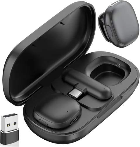 Miniatura 10 de NPTCL Micrófono Lavalier inalámbrico para iPhone 17/16/15 - Mini micrófono con cancelación de ruido Ai USB C Clip en el micrófono de solapa