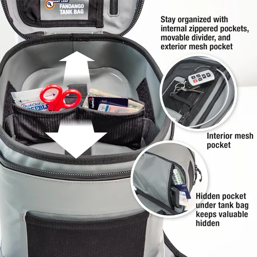 Miniatura 4 de Bolsa de tanque Giant Loop Fandango, negra impermeable para motocicleta, capacidad de 8 litros, se adapta a cualquier moto de cross, bicicleta