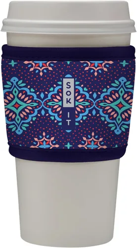 Miniatura 158 de Sok It HotSok Coffee & Tea - Funda de neopreno con aislamiento reutilizable (floral abstracto)