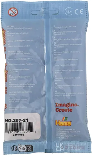Miniatura 2 de Hama Perlen 207-21 - Bolsa de cuentas termoadhesivas con aproximadamente 1000 cuentas midi para manualidades con diámetro de 0.197 in en marrón