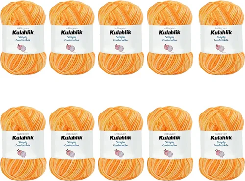 Miniatura 32 de 50g (1x50g) Hilo Acrílico para Crochet y Tejido, Hilo Degradado Colorido, 1 Rollo de Madejas, Hilo Acrílico Multicolor, Perfecto para Proyectos