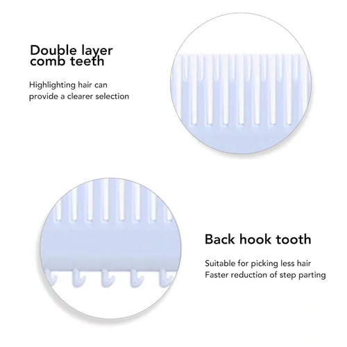 Miniatura 3 de Peine de clip para resaltar, peluquería de peluquería para alisar, peinar, tejer, cola de rata, peines de separación para estilo unisex, tejido