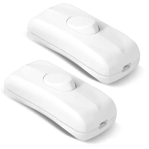 Miniatura 8 de Betus Interruptor de cable en línea AC12V/110V/220V MAX 2A - Interruptores de botón de cable de encendido/apagado en línea para lámpara