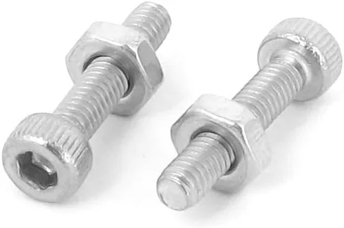 Miniatura 2 de M2.0.197x0.472 in cabeza hexagonal moleteada Tornillos Tornillos Tornillos Tuercas Set 20pcs