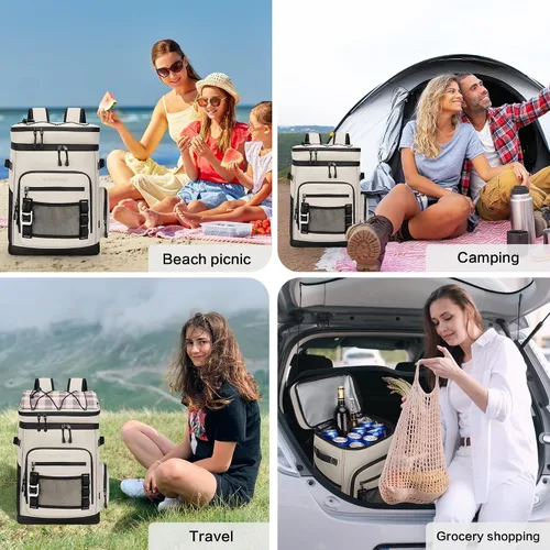 Miniatura 7 de Hulongo Mochila enfriadora grande con aislamiento impermeable para hombres y mujeres, a prueba de fugas, para campamento, playa, pesca, picnic