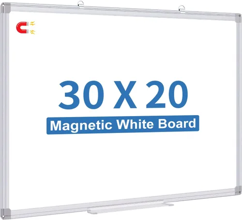Miniatura 9 de Pizarra blanca de borrado en seco, pizarra magnética de borrado en seco de 24 x 18 pulgadas para pared, marco de aluminio para colgar, pizarra