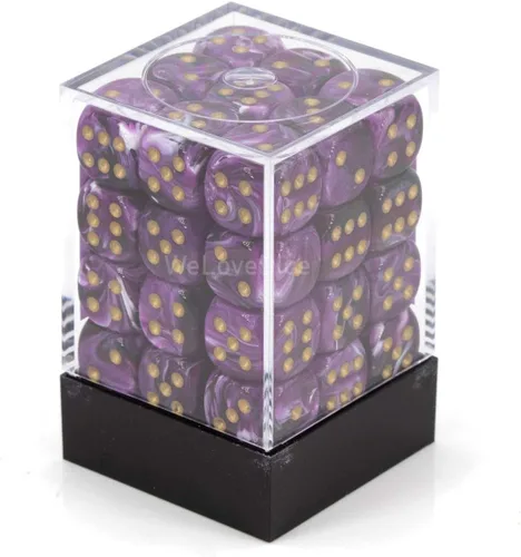 Miniatura 2 de DND - Juego de dados Chessex D&D de 0.472 in, juego de dados poliédricos de plástico vórtice morado y dorado, dados de mazmorras y dragones, incluye