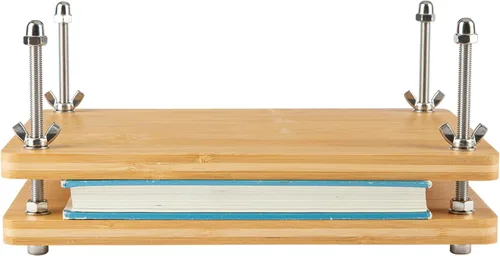 Prensa de libros de madera de bambú para encuadernación, máquina portátil de encuadernación y prensa de libros (11.6 x 7.9 pulgadas)