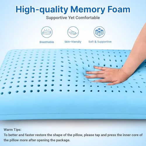 Miniatura 5 de Almohadas de espuma viscoelástica, almohada de cama para dormir de lado, espalda y boca abajo, almohada cervical para dormir con funda extraíble
