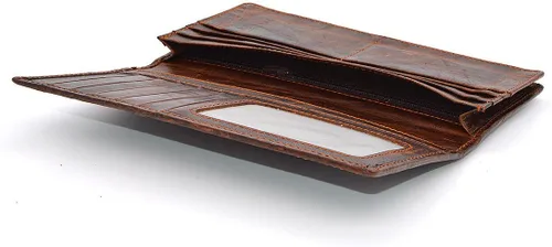 Miniatura 4 de Cartera marrón para hombre con tarjetero de crédito con patrón de dragón