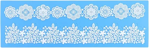 Miniatura 9 de Moldes de encaje en relieve, tapete de encaje de flores de múltiples círculos, moldes de silicona para decoración de pasteles, moldes de encaje