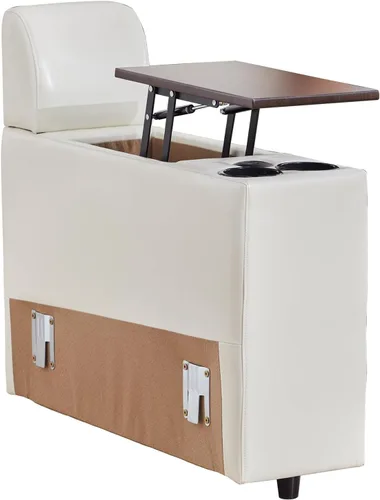 Miniatura 59 de ORRD Consola de almacenamiento multifuncional con soportes dobles para tazas, mesa, estación de carga USB para sofá modular seccional para sala
