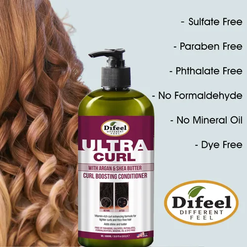 Miniatura 6 de Difeel Ultra Curl con Argán y Manteca de Karité - Acondicionador para aumentar los rizos, 33.8 oz.