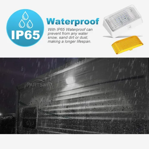 Miniatura 4 de Partsam Luz LED rectangular para porche RV con interruptor de encendido/apagado, lámpara exterior de casa rodante, repuesto para casas rodantes