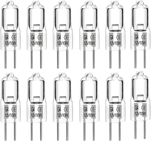 SCNNC JC - Bombilla halógena tipo G4 de 12 V, 10 W, bajo voltaje, bombilla de paisaje, bombillas T3 bi-pin para reemplazo de luces de camino, RV