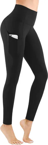 PHISOCKAT Pantalones de yoga de cintura alta para mujer con bolsillos, leggings para mujer con control de abdomen, leggings de entrenamiento