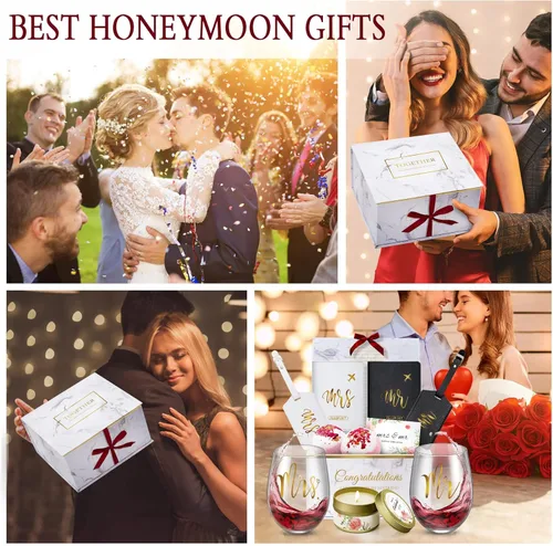 Miniatura 7 de Yorktend Regalo de boda y compromiso para parejas: día de San Valentín, novia y novio, recién casados señor y señora, esenciales de luna de miel