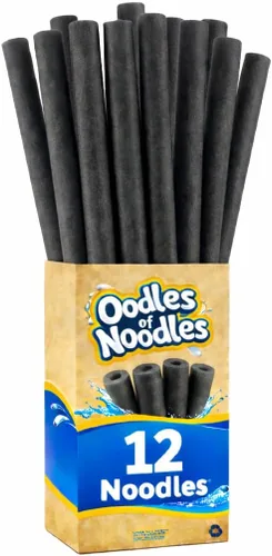 Oodles of Noodles Fideos de espuma de arcoíris de lujo para piscina - Paquete de 12 - Aproximadamente 122 cm x 6.4 cm Tubos de espuma multiusos,