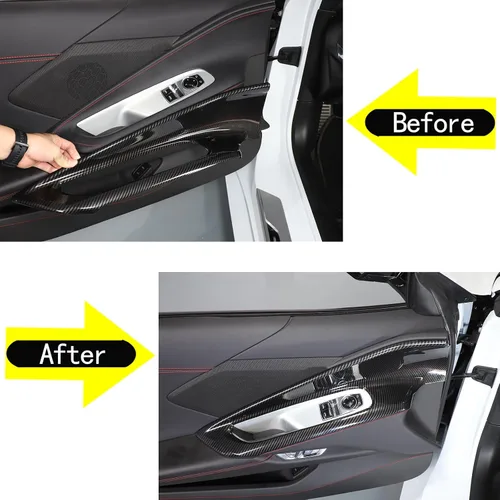 Miniatura 7 de Sekhyna Cubierta interior de la manija de la puerta del automóvil compatible con Chevrolet Corvette C8 Stingray 2020-2024 ABS 2020-2024, 2 piezas