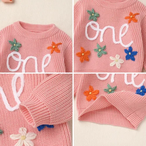 Miniatura 25 de Suéter de primer cumpleaños para bebés y niñas de un año de edad, sesión de fotos, otoño e invierno