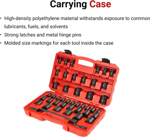 Miniatura 6 de TEKTON Juego de llaves de vaso de impacto de 6 puntos poco profundas de 1/2 pulgada con funda, 45 piezas (5/16-1-1/4 pulgadas, 0.315-1.260 in)