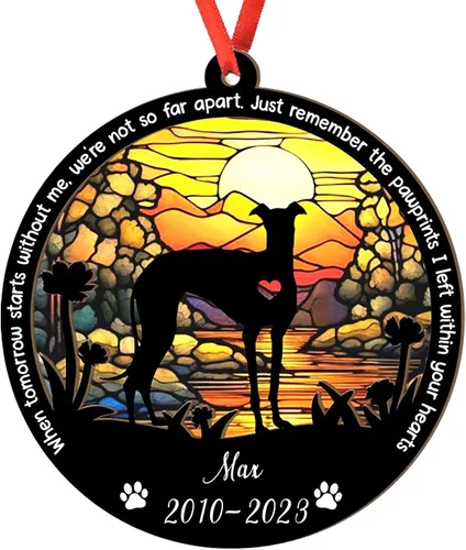 Miniatura 66 de Adorno personalizado para atrapasoles de sabueso afgano, adorno de Navidad de sabueso afgano – Regalo para perro amante, sabueso afgano