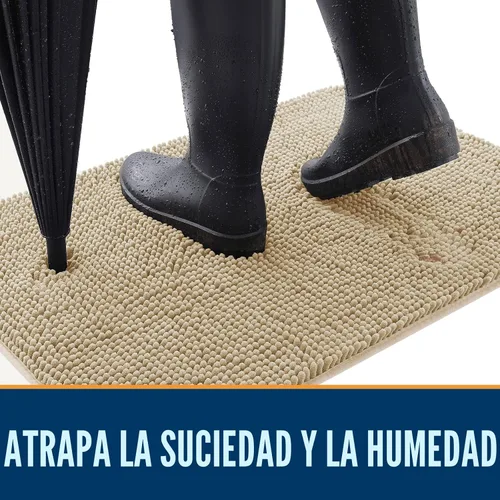 Miniatura 2 de OLANLY - Tapete para puerta de perro y patas sucias, absorbe la humedad y la suciedad, antideslizante, lavable, de felpilla de secado rápido
