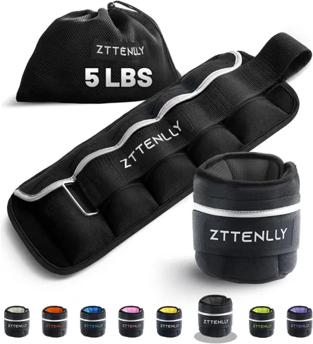 Pesas ajustables para tobillo de 1-5/10/15/20 libras, par con bolsa de transporte, telas transpirables, ribete reflectante, entrenamiento de fuerza,