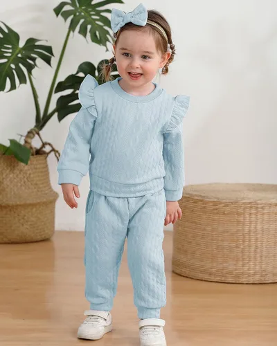Miniatura 2 de Mioglrie Conjunto de ropa de bebé para niña, tops y pantalones, ropa para niñas pequeñas, sudaderas para bebés