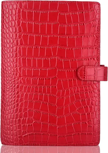 Miniatura 9 de Funda para planificador de cuero genuino A5 Organizador personal, compatible con cuadernos planificadores A5 de tamaño Stalogy Hobonichi (Negro)