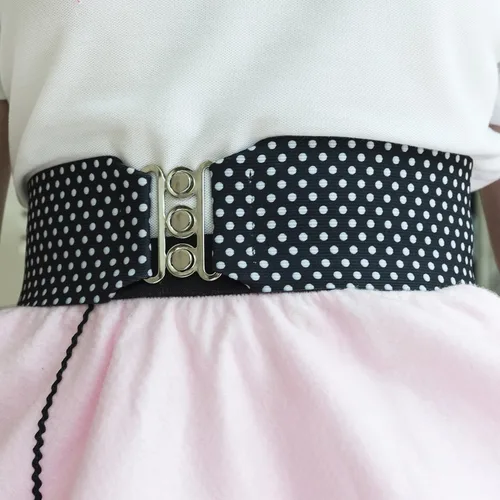 Miniatura 3 de Hip Hop 50s Shop Cinturón elástico de 3 pulgadas de ancho estilo años 50 para mujer, tallas junior y grandes, hecho a mano en los Estados Unidos