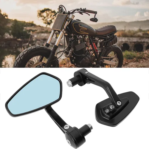 Miniatura 7 de Espejos universales negros para motocicleta, espejos laterales de barra compatibles con Honda, Scooter, Suzuki, Yamaha, Kawasaki, Victory, Harley