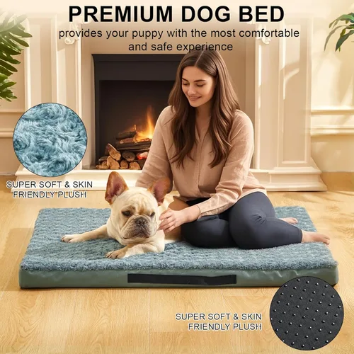 Miniatura 4 de Camas ortopédicas para perros con funda extraíble lavable, alfombrilla de espuma para mascotas con parte inferior antideslizante, camas impermeables