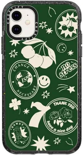 Miniatura 132 de CASETiFY Impact - Funda para iPhone 11 - Flower Power Retro - Negro Transparente