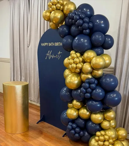 Miniatura 4 de Navy Blue Balloons Arch Kit with Star 157pcs, Different Size Navy Blue Metallic Gold Latex Balloon Garland Kit for 2026 Graduation Birthday