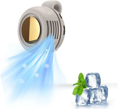 Miniatura 9 de Drkicsy 3 ventiladores pequeños de cuello con clip de torbellino, ventilador de enfriamiento portátil de 3 velocidades recargables, ventiladores