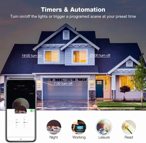 Miniatura 5 de Lighting EVER Bombillas LED inteligentes, compatibles con Alexa y Google Assistant, equivalente a 60 vatios, regulables con aplicación