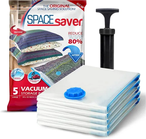 Miniatura 9 de Spacesaver - Bolsas de almacenamiento al vacío - Para ropa, edredones, mantas, ropa de cama - Sello de compresión para almacenamiento en armarios +