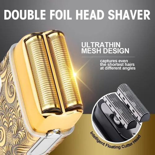 Miniatura 2 de Juego de cortapelos para hombres y afeitadoras eléctricas, kit de aseo inalámbrico para cortadora de pelo/barba, cortapelos para cortar el cabello