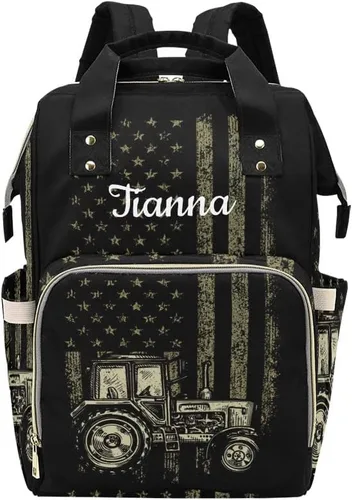 Miniatura 10 de XOZOTY Antler Man Woodland - Bolsas de pañales de camuflaje con nombre impermeable para mamá, mochila de lactancia, bolsas de bebé, regalos