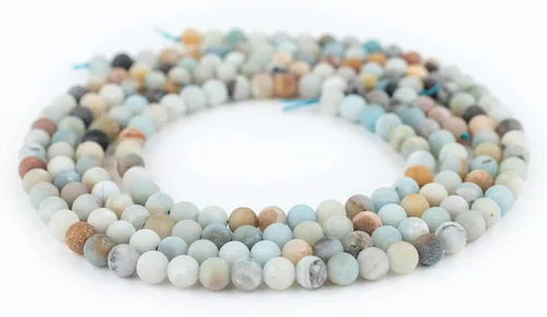Miniatura 77 de The Bead Chest Cuentas de Jade Blanco Mate Redondas (8mm): Piedra Preciosa Orgánica Redonda Esférica de Energía con Poder de Sanación para Hacer