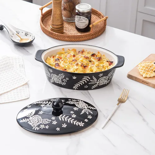 Miniatura 4 de Wisenvoy Cacerola con Tapa - Plato para Cazuela y Horno de Cerámica