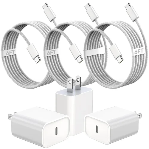 Miniatura 12 de Cargador rápido para iPhone 17/16/15, carga rápida extra larga de 10 pies, paquete de 3 bloques USB-C a USB C, cable de carga rápida para iPhone