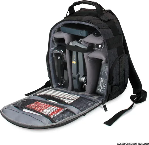 Miniatura 3 de USA Gear Mochila compacta para drones – Funda para dron cuadricóptero RC compatible con DJI Mini 4K, DJI Mini 3, AVIALOGIC, Controller y más Negro