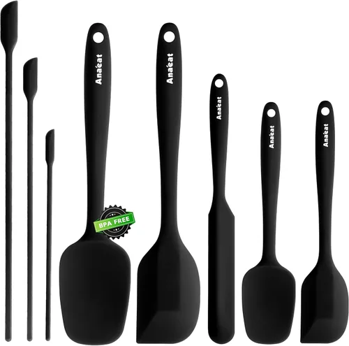 Miniatura 16 de Anaeat Juego de 4 espátulas de silicona - Diseño sin costuras de una sola pieza - Espátulas de goma antiadherentes para rallador de cocina