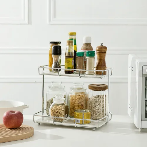 Miniatura 8 de Organizador de Baño para Encimera Organizador de Perfumes Organizador de Maquillaje Estante de Almacenamiento y Exhibición de Cosméticos Bandeja