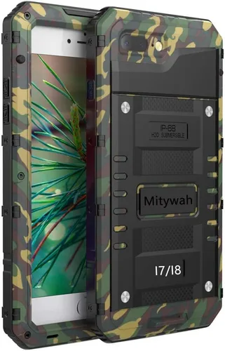 Miniatura 45 de Mitywah Funda impermeable para iPhone 7/iPhone 8 / iPhone SE 2020, funda de metal resistente de grado militar, protección de cuerpo completo